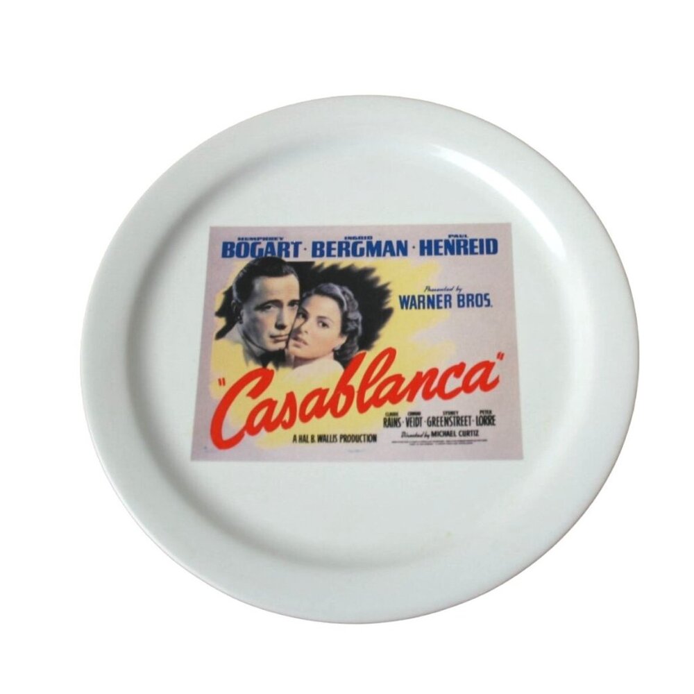 Set Of 4 Pottery Barn TCM Archives Movie Poster Plates Casablanca King Kong Sing - Picture 6 of 10